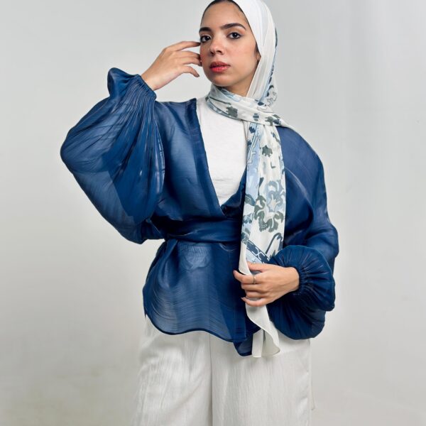 Navy blue soirée blouse