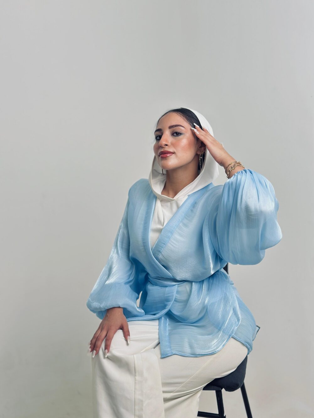 Baby Blue Soirée Blouse - Image 2