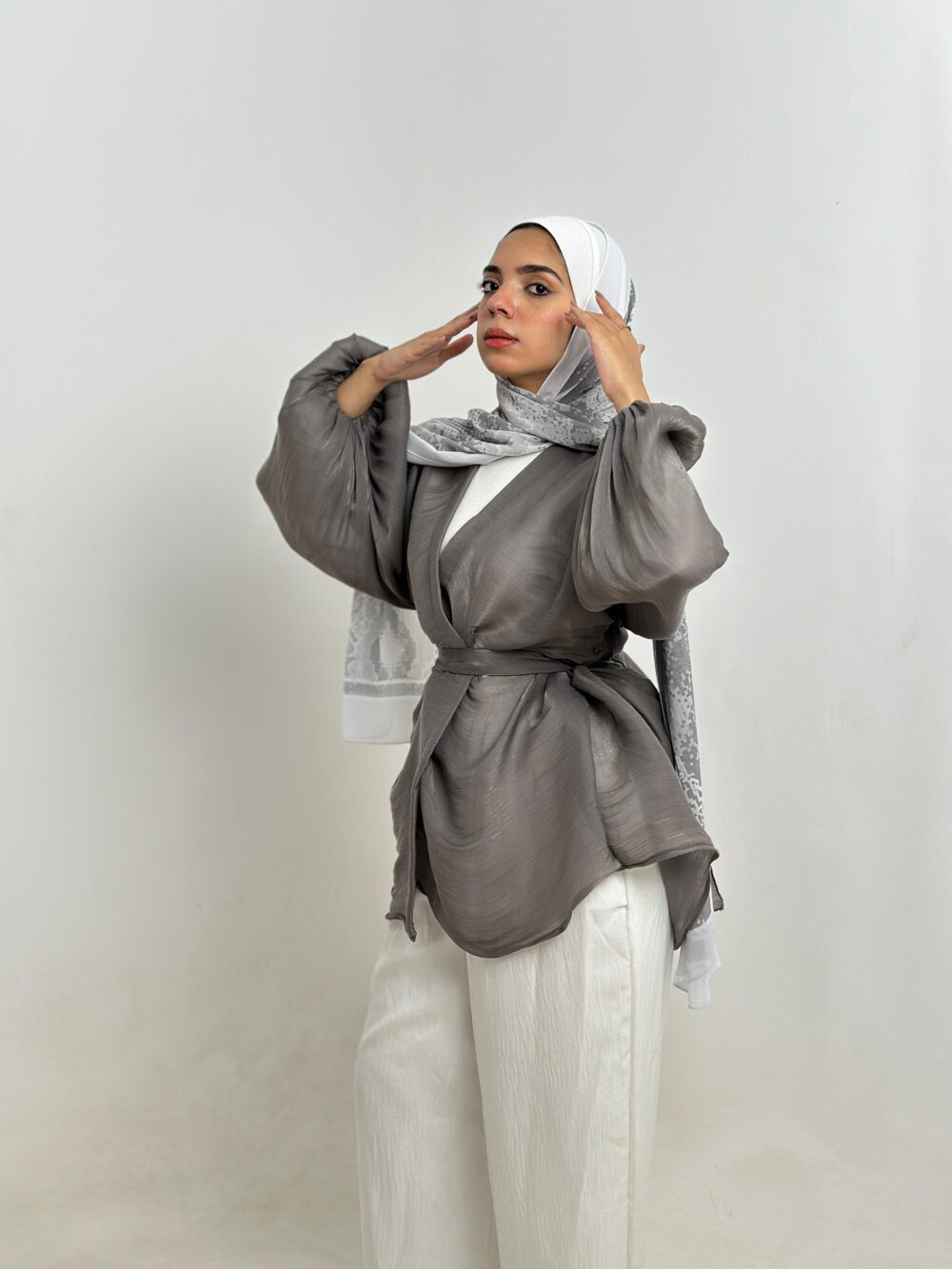Grey Soirée Blouse