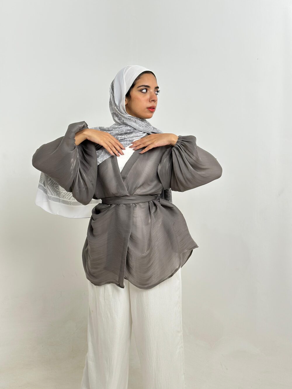 Grey Soirée Blouse - Image 3